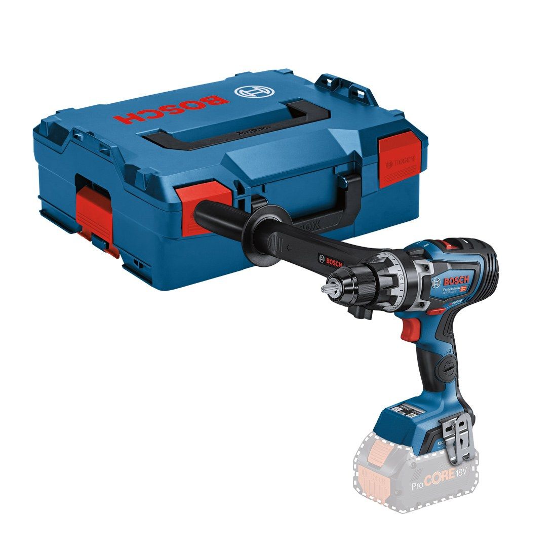 Bosch GSB 18V-150C Bi-Turbo Combi Drill, Body Only in L-BOXX